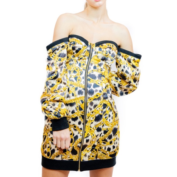 Moschino Pattern Off Shoulder Dress Size 36 - Picture 1 of 5